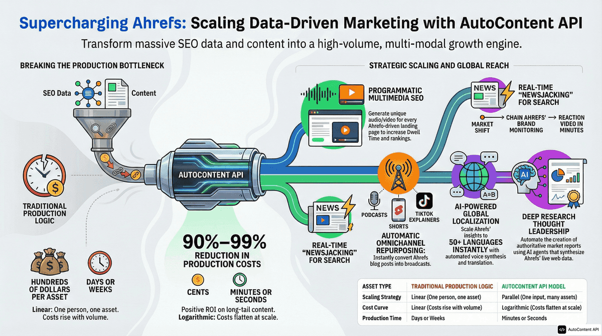 AutoContent API infographic for https://ahrefs.com/