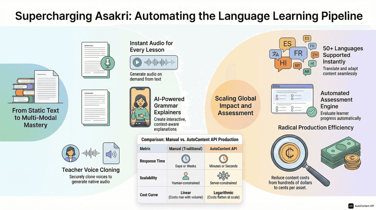 AutoContent API infographic for https://asakiri.com/