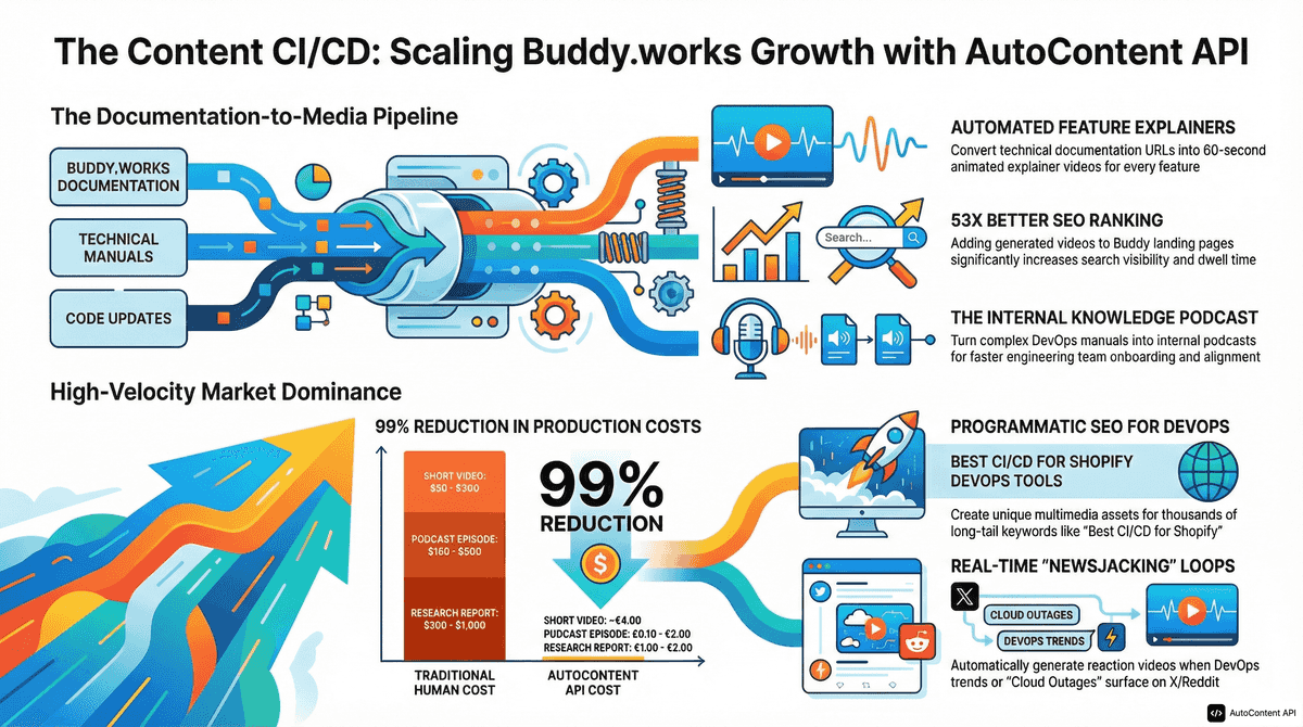 AutoContent API infographic for https://buddy.works/