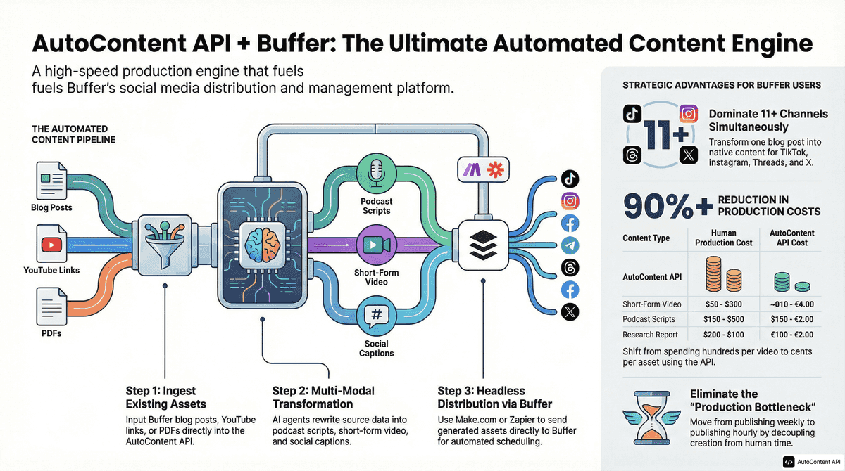 AutoContent API infographic for https://buffer.com/