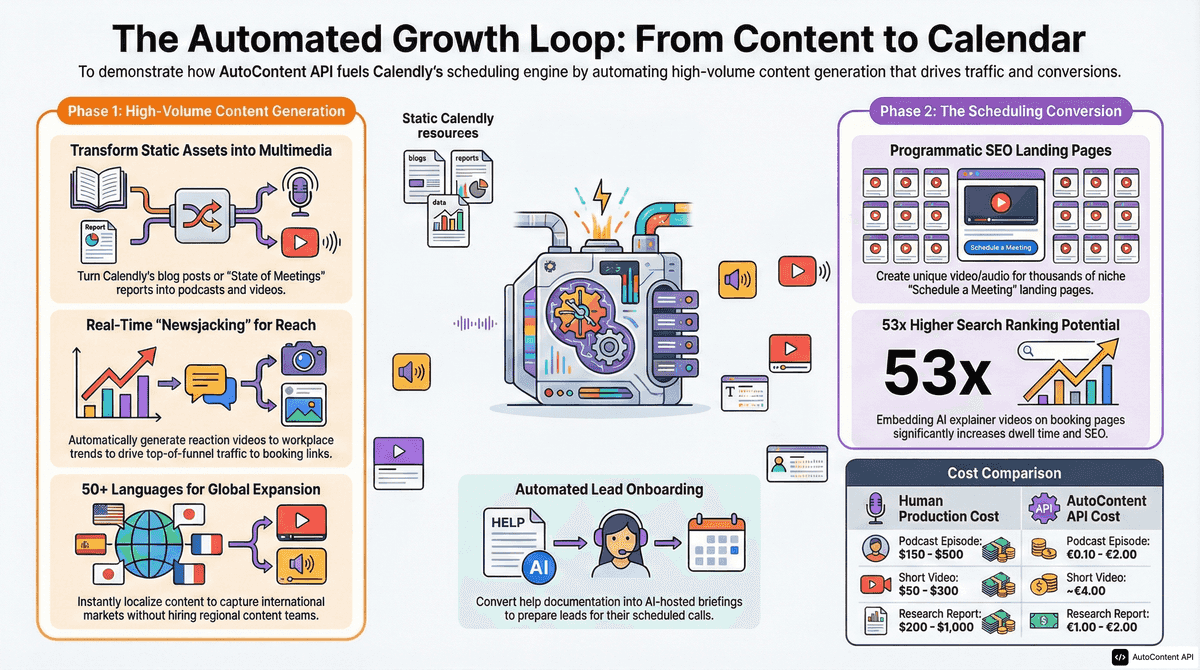 AutoContent API infographic for https://calendly.com/