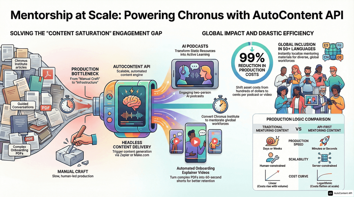 AutoContent API infographic for https://chronus.com/