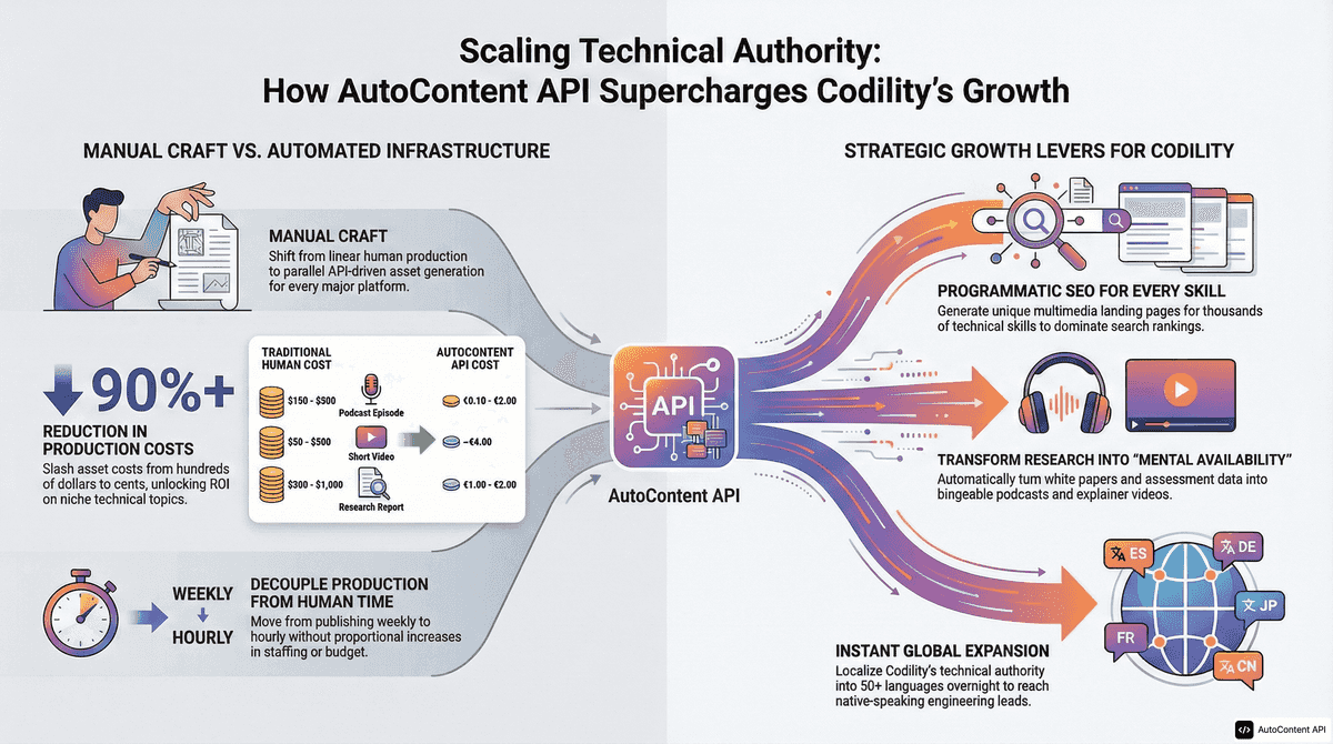 AutoContent API infographic for https://codility.com/