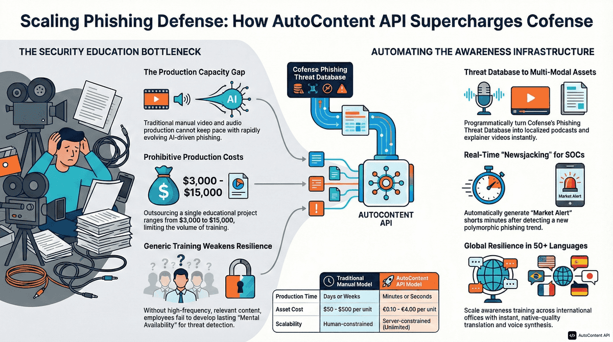 AutoContent API infographic for https://cofense.com/