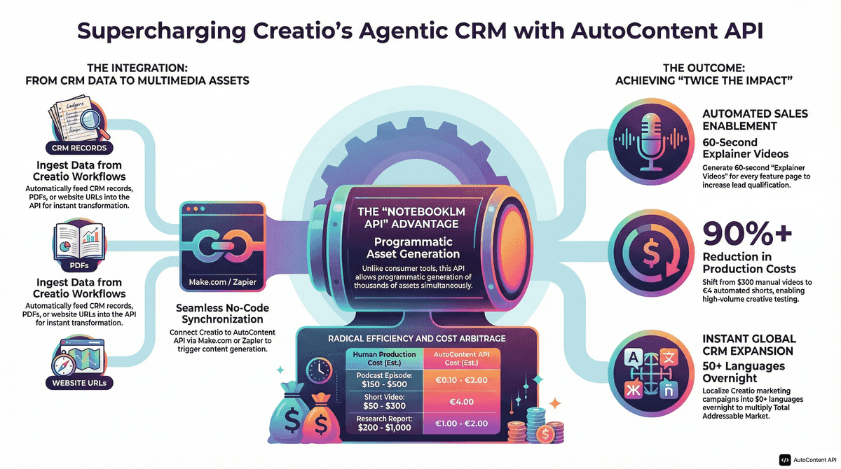 AutoContent API infographic for https://creatio.com/