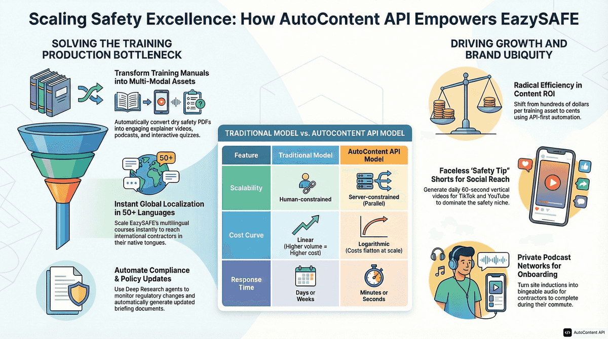AutoContent API infographic for https://eazysafe.com/