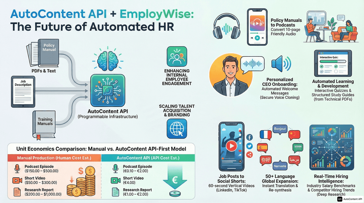 AutoContent API infographic for https://employwise.com/