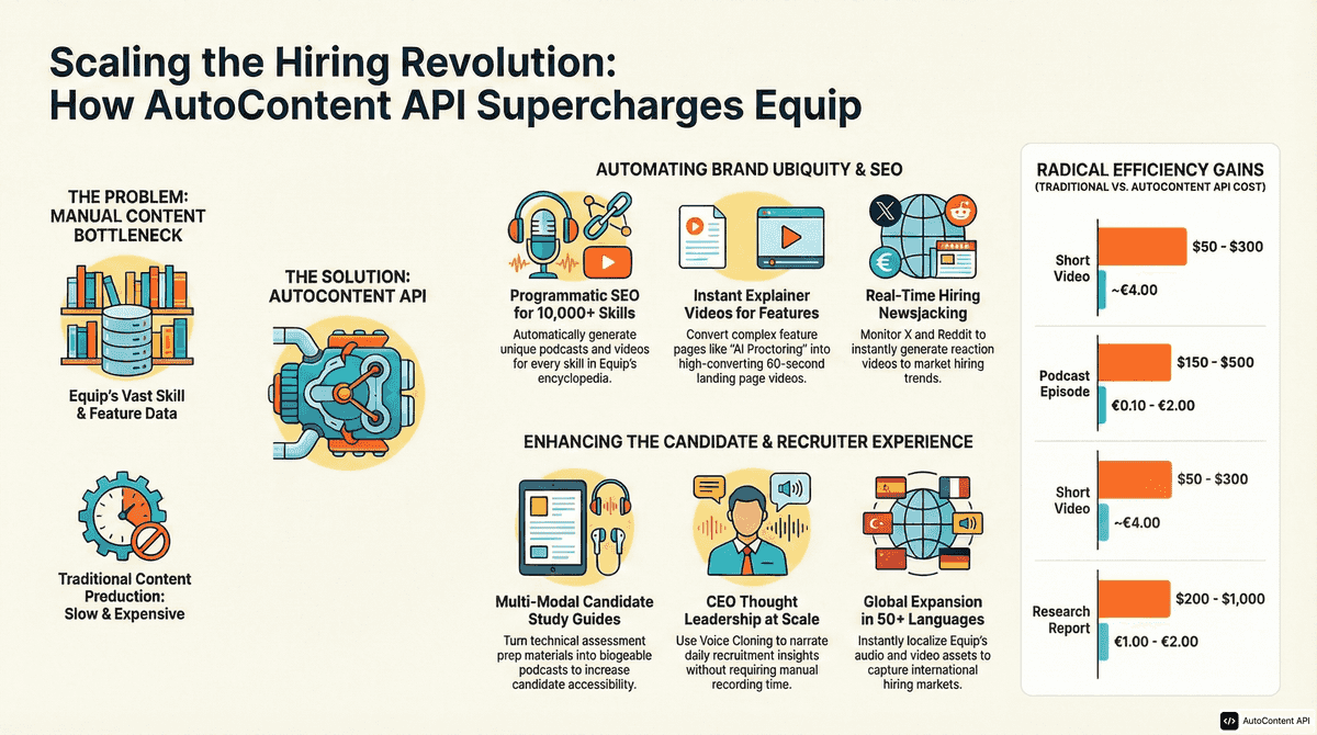AutoContent API infographic for https://equip.co/