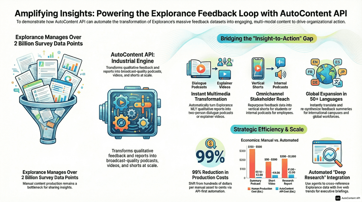 AutoContent API infographic for https://explorance.com/