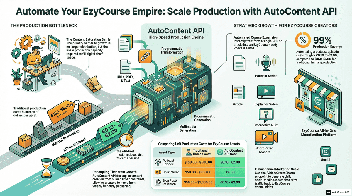 AutoContent API infographic for https://ezycourse.com/