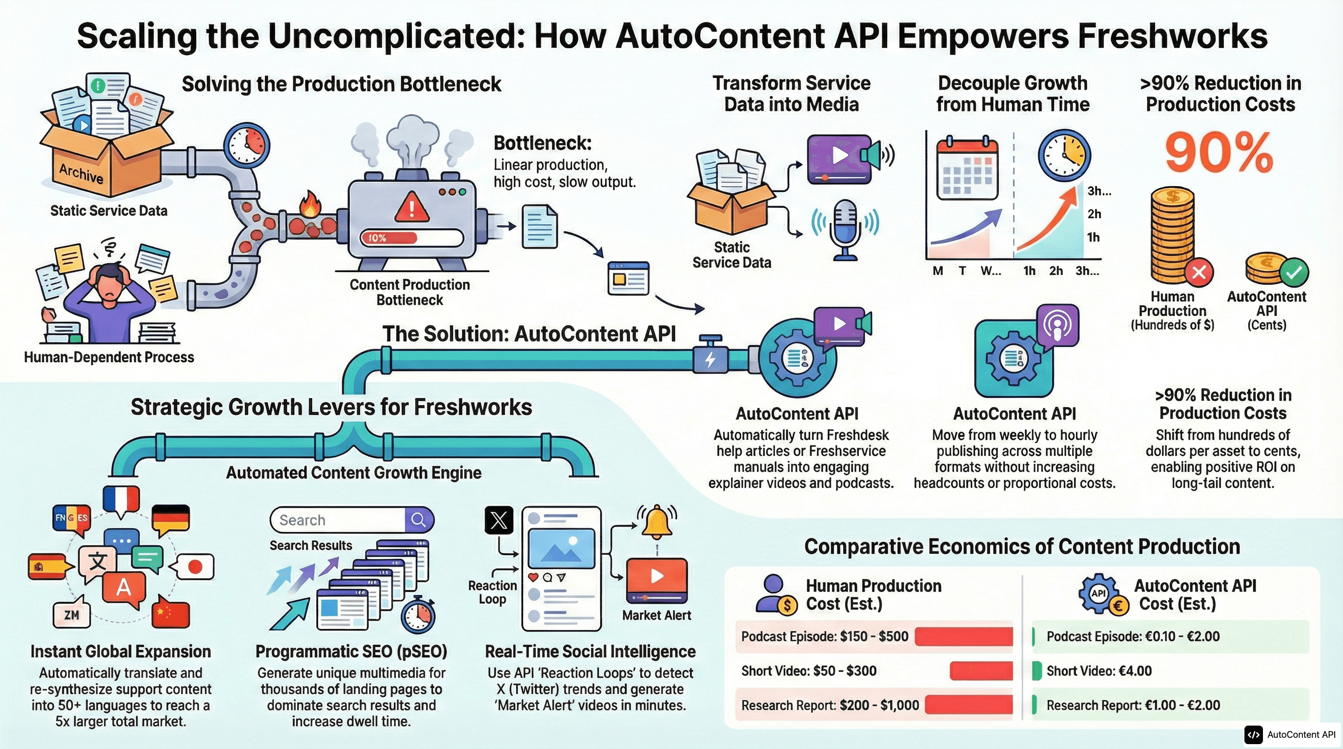 AutoContent API infographic for https://freshworks.com/