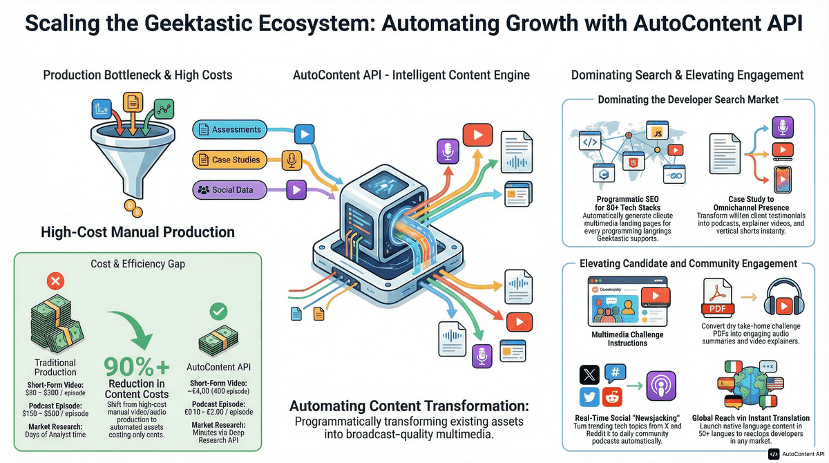 AutoContent API infographic for https://geektastic.com/