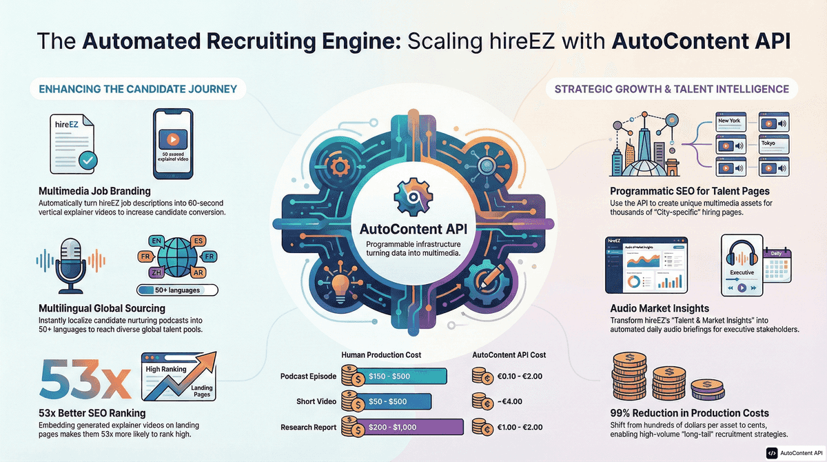 AutoContent API infographic for https://hireez.com/