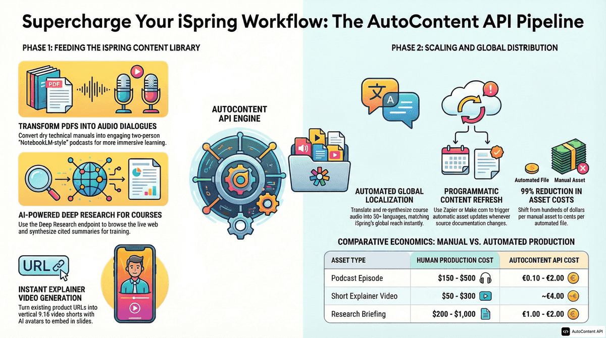 AutoContent API infographic for https://ispringsolutions.com/