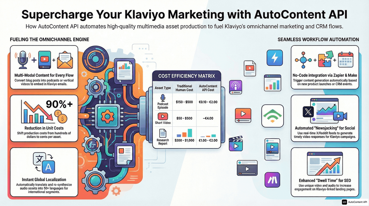 AutoContent API infographic for https://klaviyo.com/