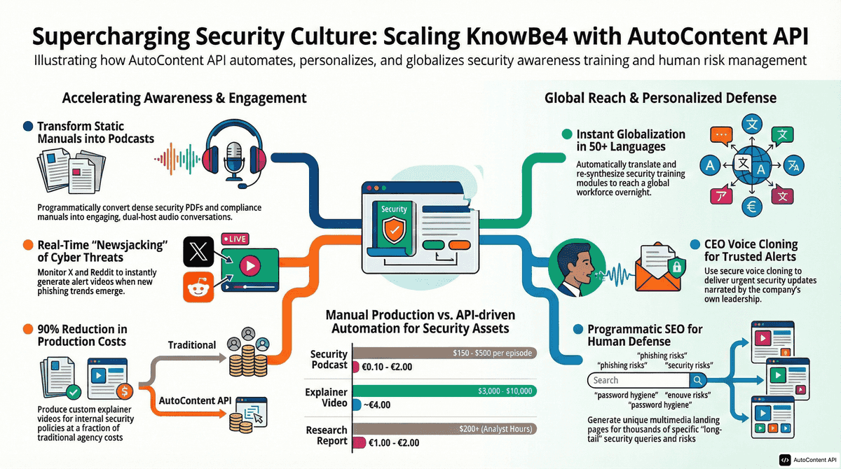 AutoContent API infographic for https://knowbe4.com/