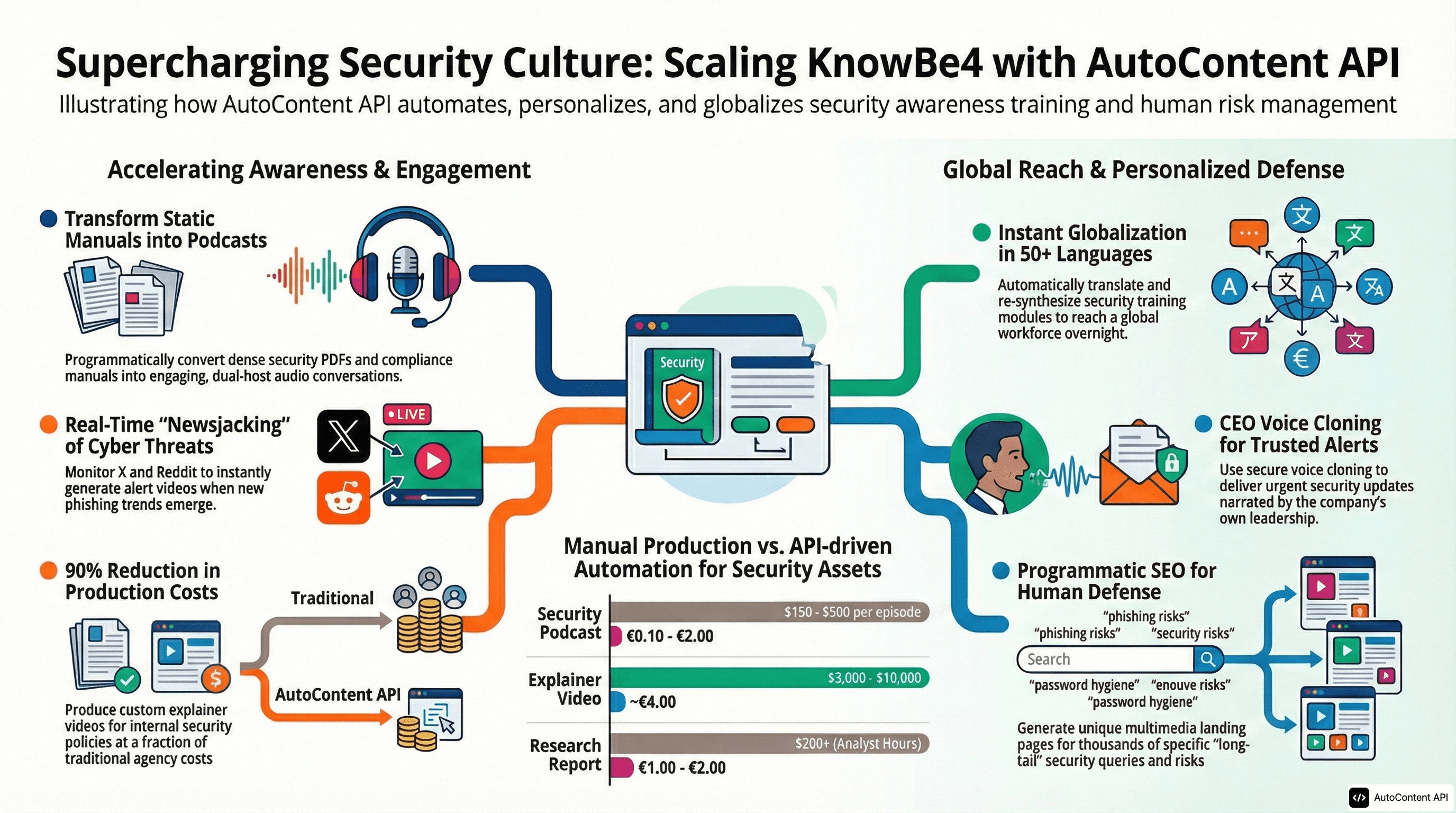 AutoContent API infographic for https://knowbe4.com/