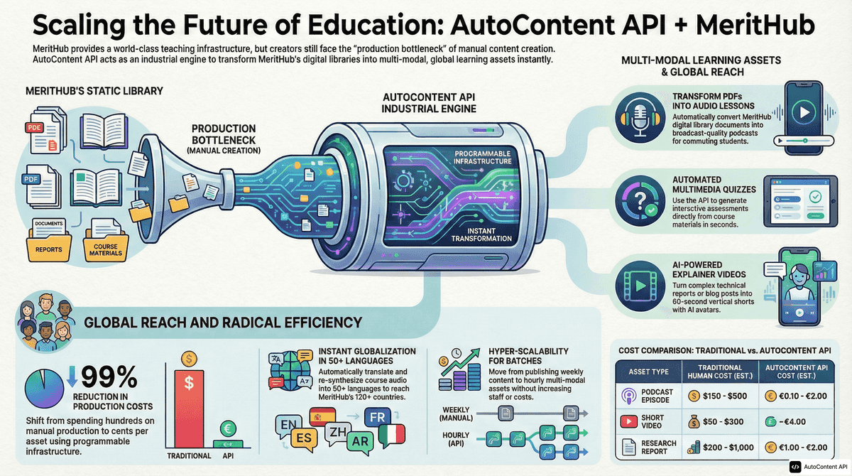 AutoContent API infographic for https://merithub.com/