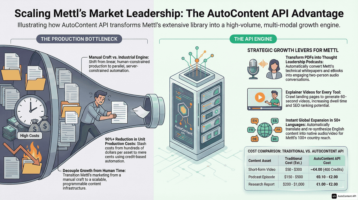 AutoContent API infographic for https://mettl.com/