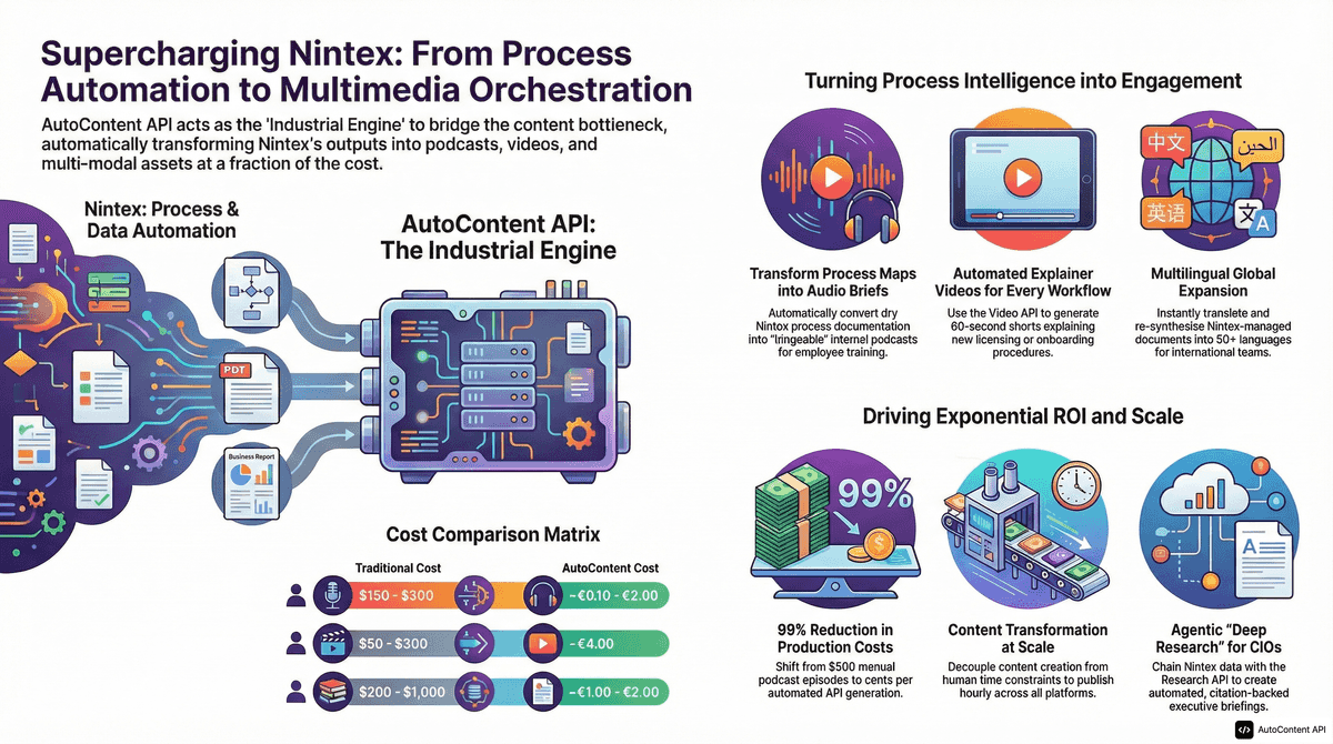 AutoContent API infographic for https://nintex.com/