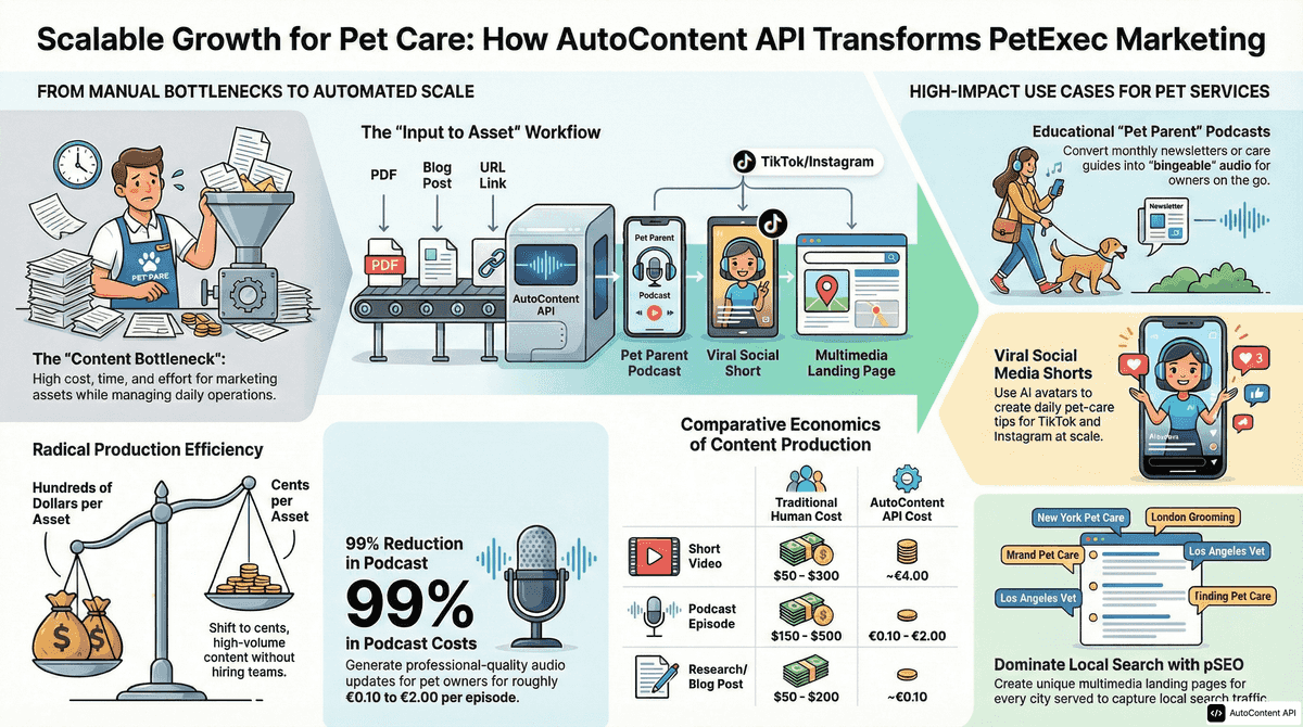 AutoContent API infographic for https://petexec.net/