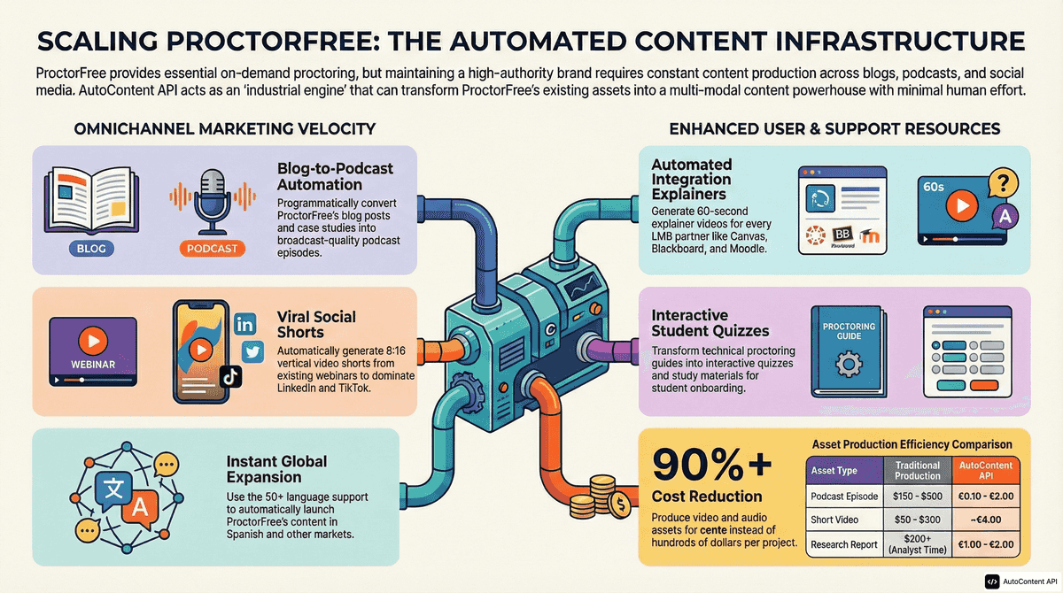 AutoContent API infographic for https://proctorfree.com/