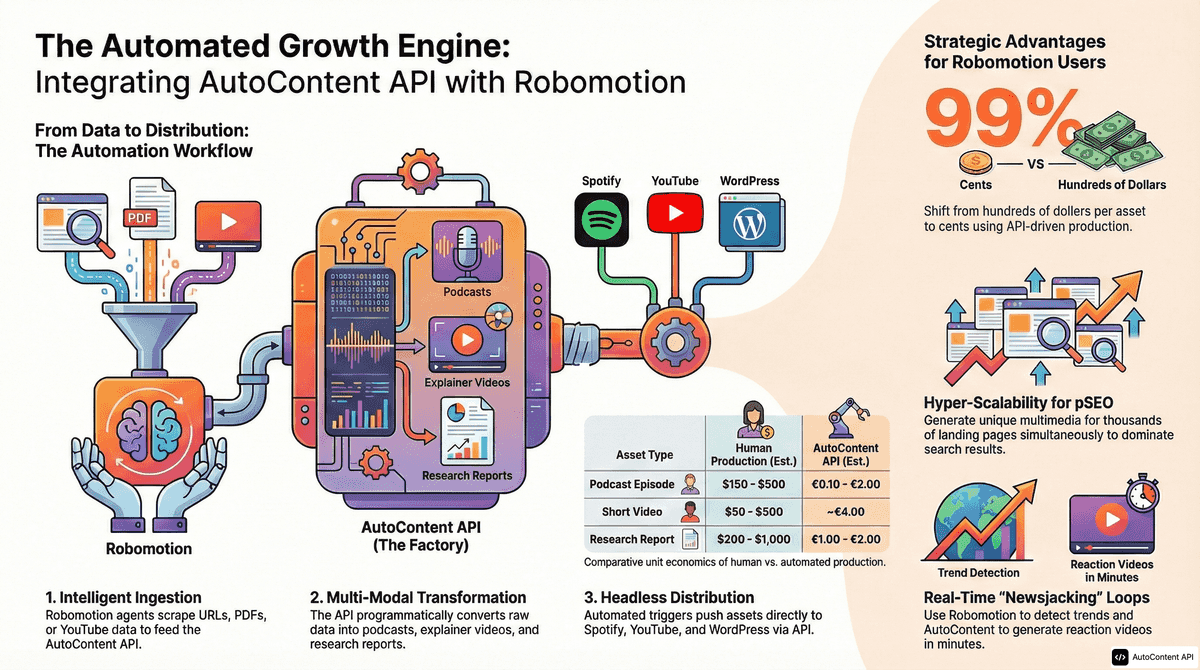 AutoContent API infographic for https://robomotion.io/