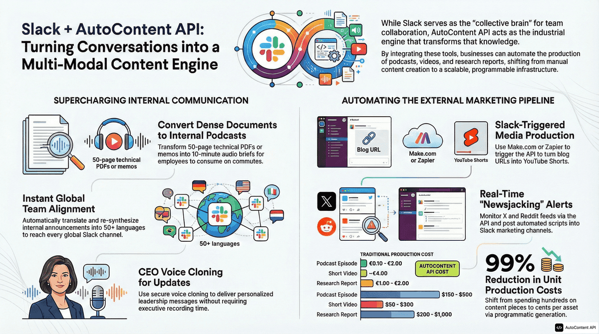 AutoContent API infographic for https://slack.com/