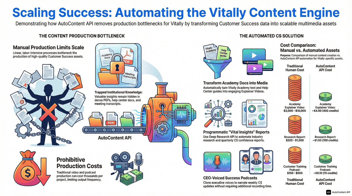 AutoContent API infographic for https://vitally.io/