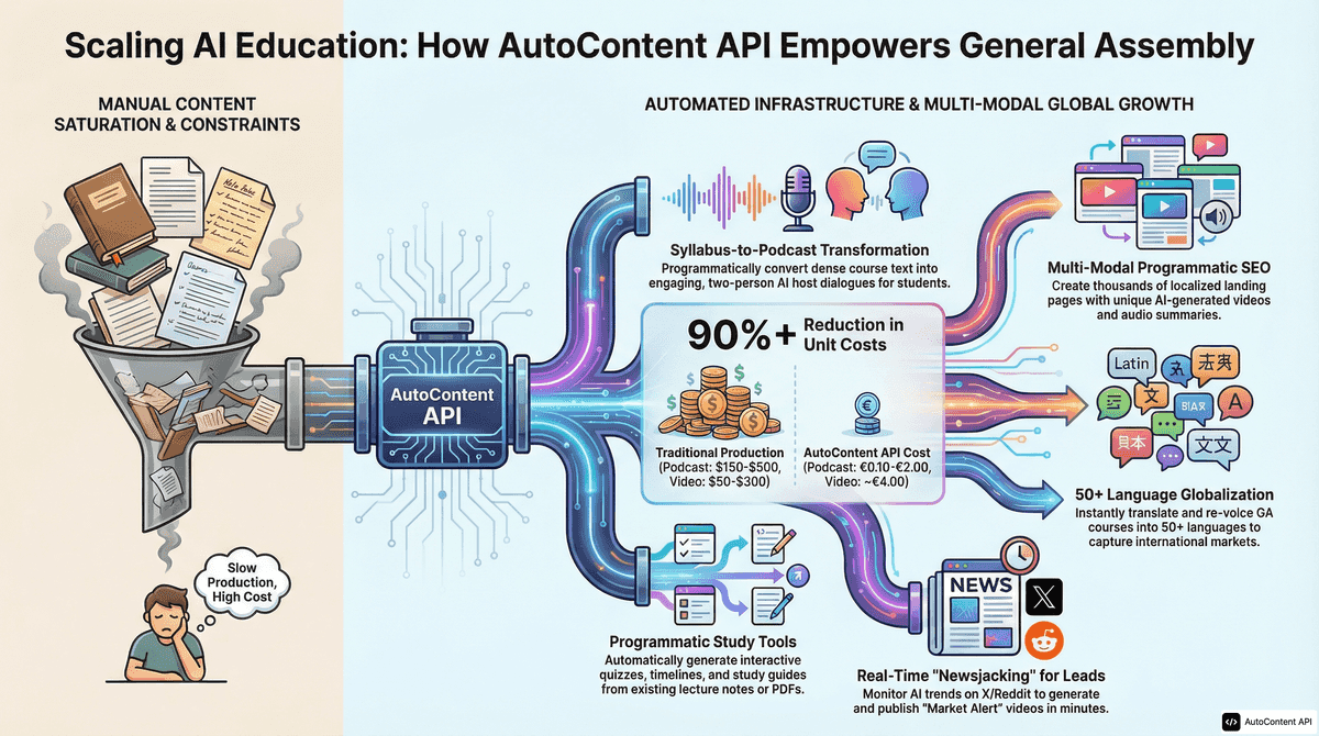 AutoContent API infographic for https://generalassemb.ly/