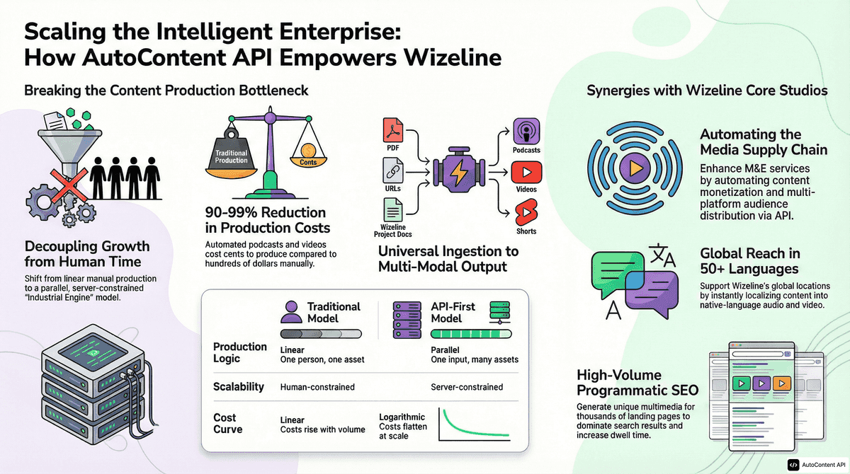 AutoContent API infographic for https://wizeline.com/